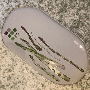 Rosanna Asparagus Designer Ceramic Platter NWT Farmhouse Art serveware
